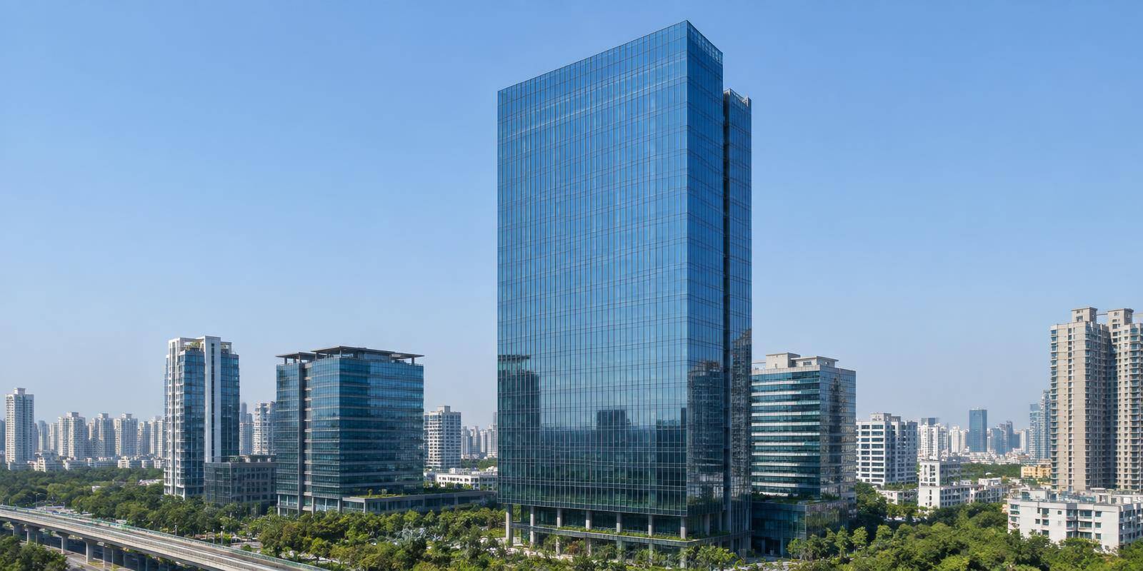 Glass commercial office tower